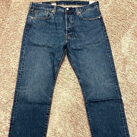 Levi's Premium 501 Slim Taper Jeans Selvedge 100% Cotton - Picture 1 of 7